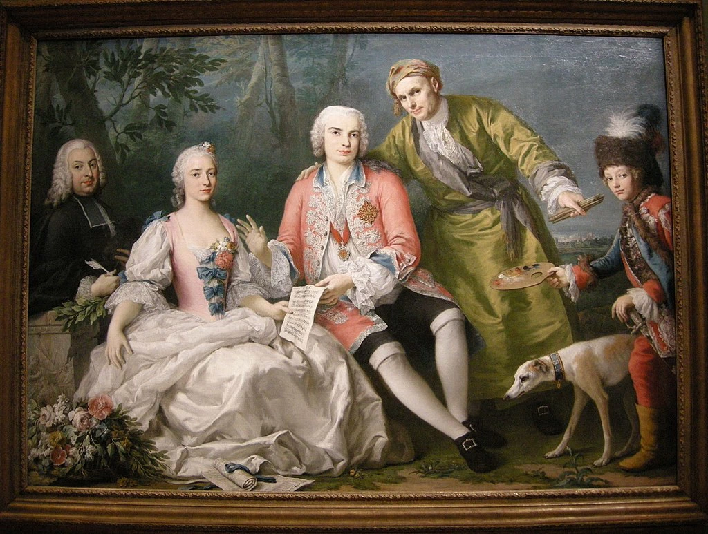 Metastasio, Teresa Castellini, Farinelli, Amigoni, Farinelli's dog